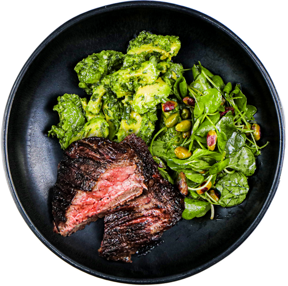 Seared Skirt Steak with Herbed Avocado Keto Friendly